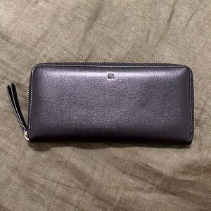 Banana republic calf leather long zip wallet